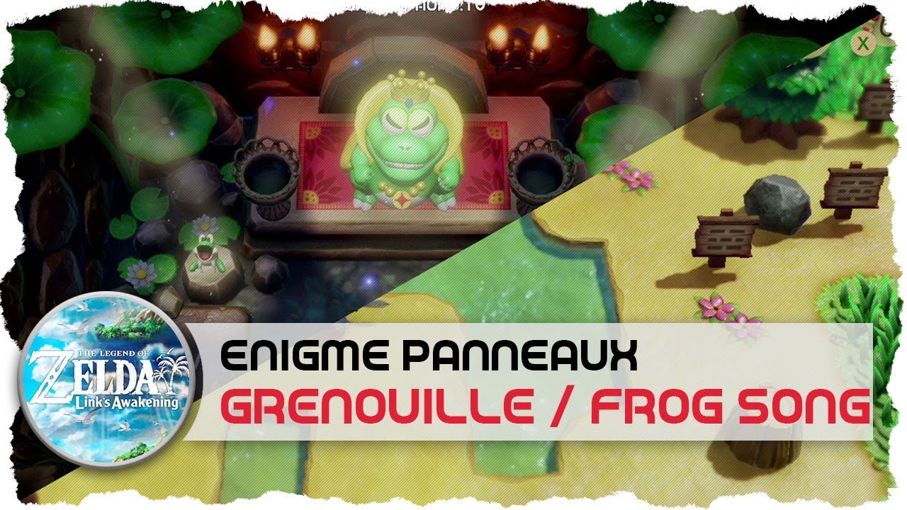 Enigme panneaux Grenouille Frog's song Zelda Link's Awakening
